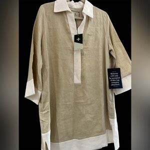 NWT Tuckernuck Cream and White Linen Dress